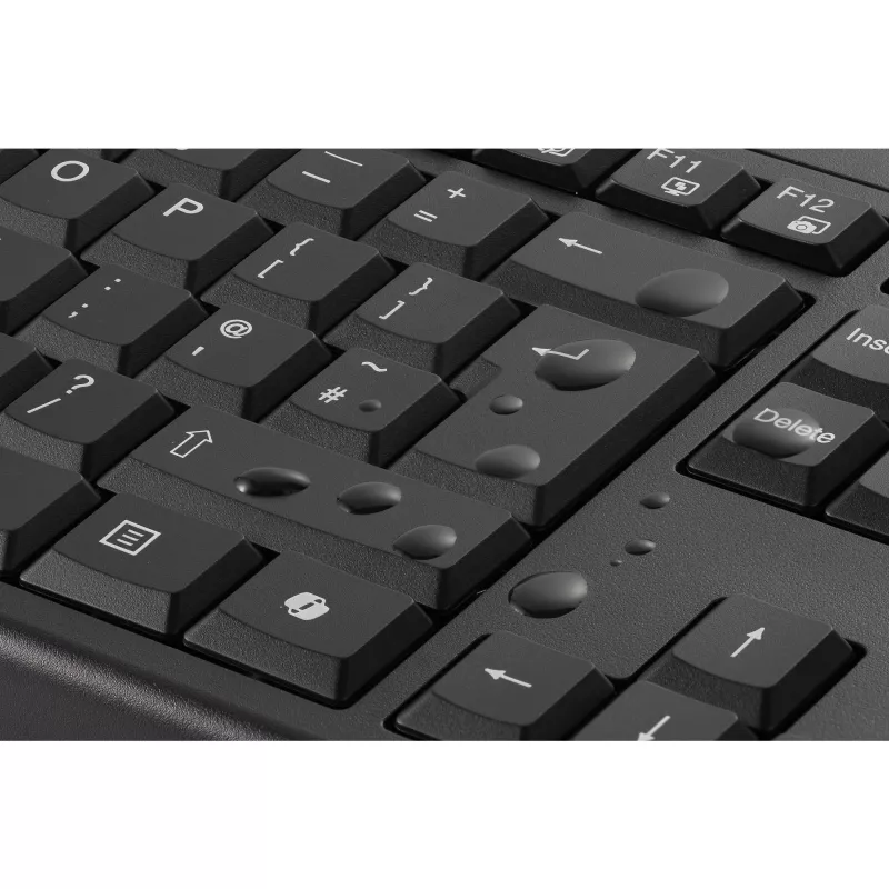 Kensington KM270 EQ Įkraunamas belaidis rinkinys – belaidė klaviatūra ir pelė, RF Wireless + Bluetooth, membraninė, QWERTZ, juoda