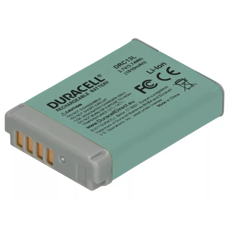 Duracell akumuliatorius fotoaparatui - pakeičia Canon NB-13L, 1010 mAh, 3,7 V, ličio jonų