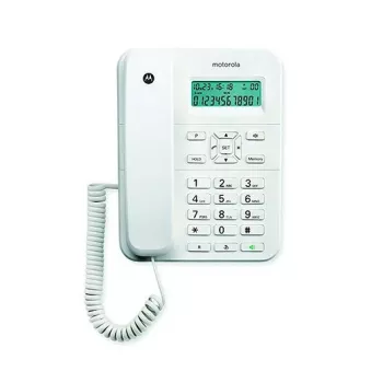 Motorola CT202 Analoginis telefonas su belaidžiu ryšiu ir garsiakalbiu, baltas