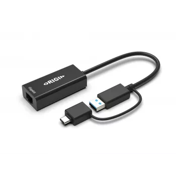 Origin Storage USB3.0 arba USB-C (su USB-C kištukas į USB3.0 lizdas adapteriu) į RJ45 Gigabit adapteris