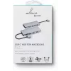 eSTUFF ES623010 12-in-1 USB-C stotelė su 4K HDMI, VGA, 100W PD įkrovimu, Gigabit Ethernet, aliuminis