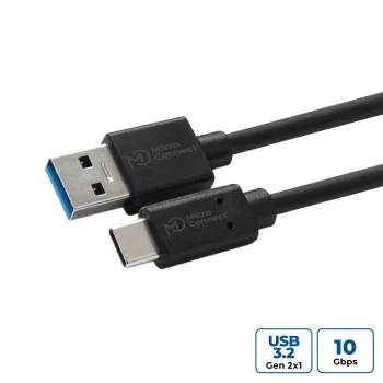 Microconnect USB3.2CA1.5 USB laidas USB 3.2 Gen 1 (3.1 Gen 1) 1,5 m USB A USB C Juodas