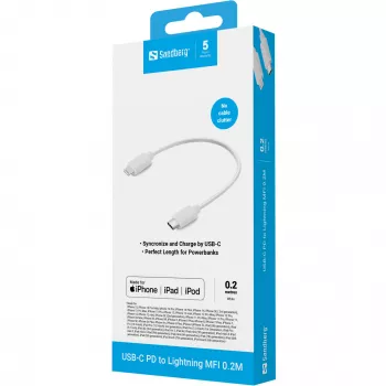 Sandberg USB-C PD į Lightning MFI 0,2 m laidas