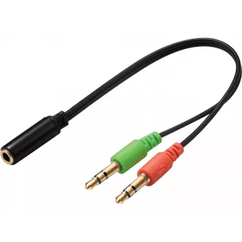 Sandberg adapteris ausinėms (mobilus) PC, 2 x 3,5 mm, vyriškas, 3,5 mm, moteriškas, juodas