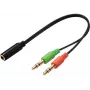 Sandberg adapteris ausinėms (mobilus) PC, 2 x 3,5 mm, vyriškas, 3,5 mm, moteriškas, juodas