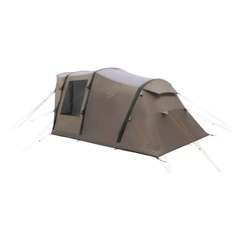 Pripučiamas tunelinis palapinė Easy Camp Senja 4 Air – 4 vietų, 3 m vandens stulpelis, 460×260×195 cm, ruda
