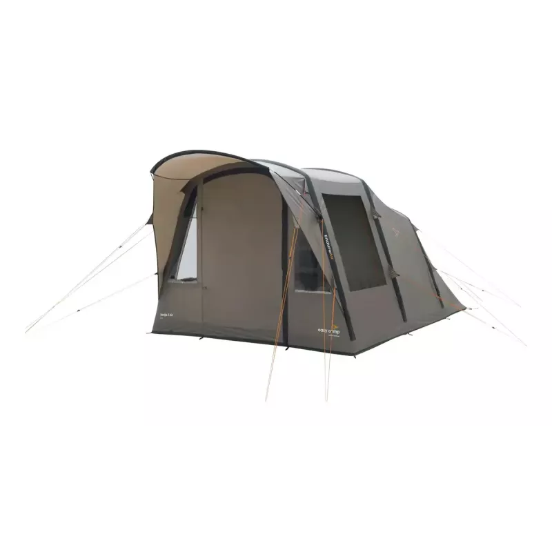 Pripučiamas tunelinis palapinė Easy Camp Senja 4 Air – 4 vietų, 3 m vandens stulpelis, 460×260×195 cm, ruda