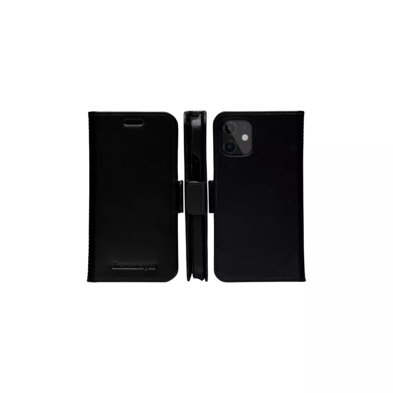 Dėklas-piniginė dbramante1928 Lynge, iPhone 12 mini 5,4 colio – juoda, 3 kortelių kišenės