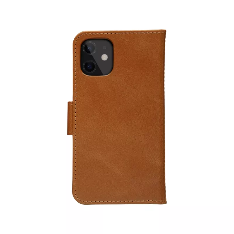 Dėklas-piniginė dbramante1928 Lynge, iPhone 12 mini (5,4 colio), Tan, 3 kortelių kišenės, stovas ant stalo