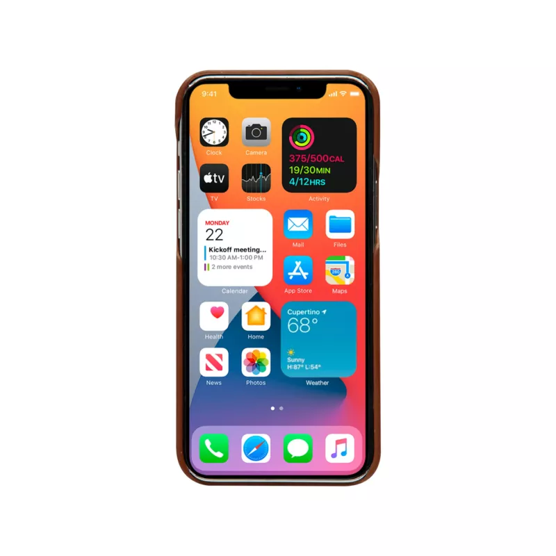 Dėklas-piniginė dbramante1928 Lynge, iPhone 12 mini (5,4 colio), Tan, 3 kortelių kišenės, stovas ant stalo
