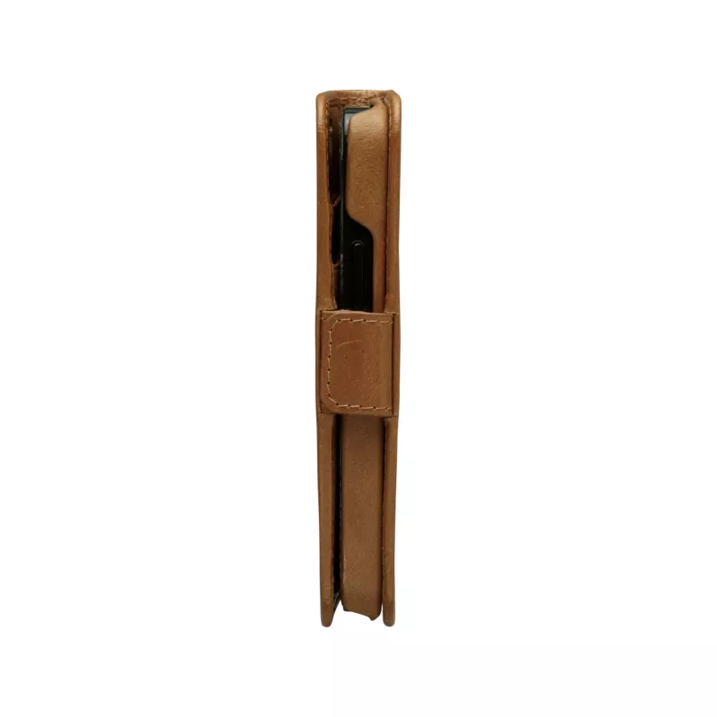 Dėklas-piniginė dbramante1928 Lynge, iPhone 12 mini (5,4 colio), Tan, 3 kortelių kišenės, stovas ant stalo