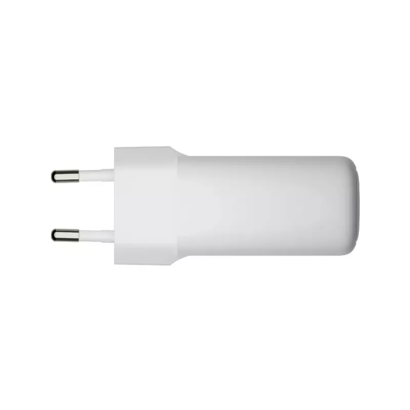 Sieninis įkroviklis d bramante re-charge Pro — 2× USB-C 25W, 110–240V, Baltas