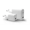 Sieninis įkroviklis d bramante re-charge Pro — 2× USB-C 25W, 110–240V, Baltas