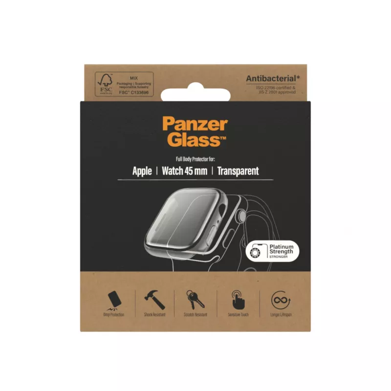 PanzerGlass ® Viso korpuso apsauga Apple Watch Series 9 | 8 | 7 | 45 mm | Skaidri