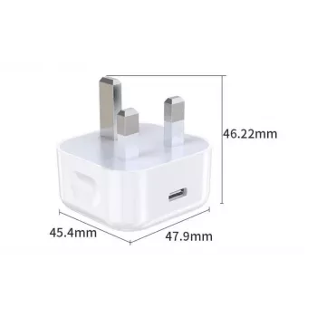 eSTUFF Home Charger USB-C PD 3A 20W, UK kištukas - baltas