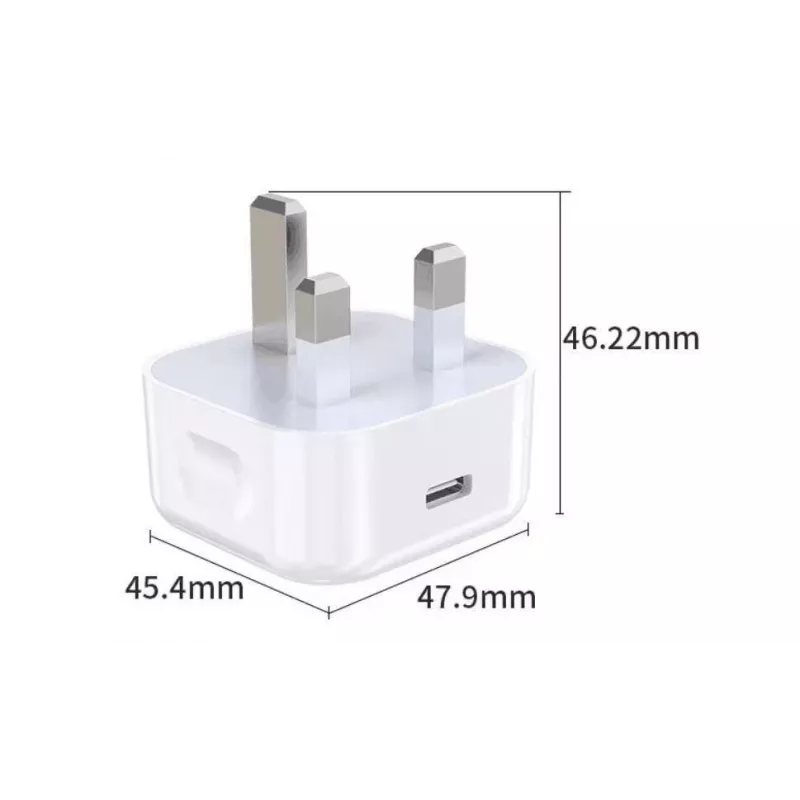 eSTUFF Home Charger USB-C PD 3A 20W, UK kištukas - baltas