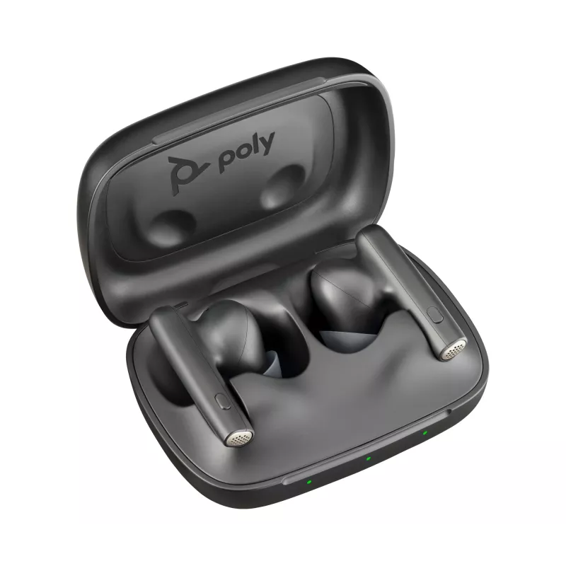 HP Poly Voyager Free 60 UC belaidės ausinės Carbon Black + BT700 USB-C adapteris + įkrovimo dėklas