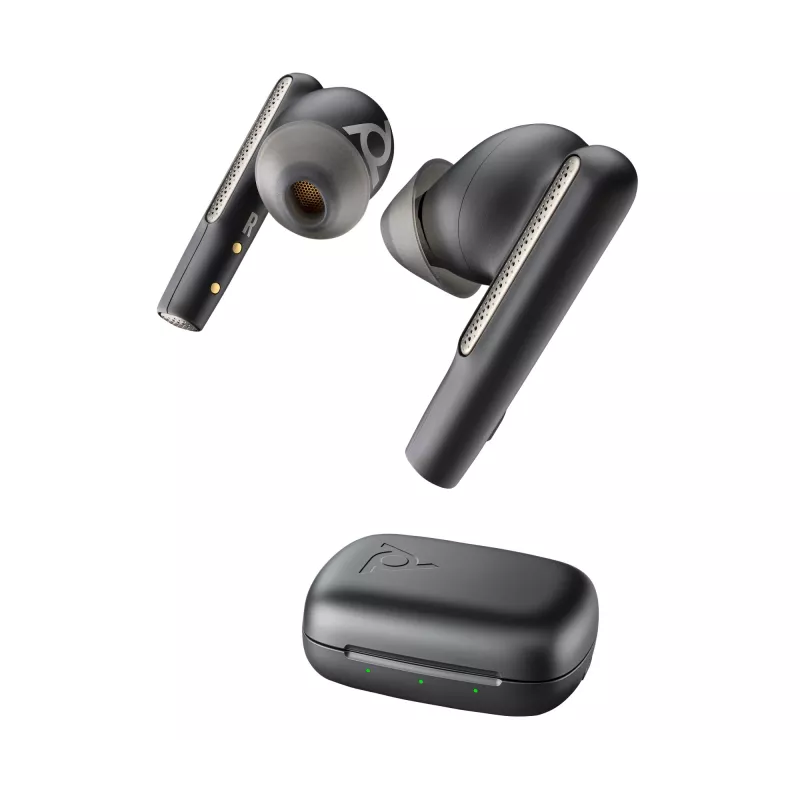 HP Poly Voyager Free 60 UC belaidės ausinės Carbon Black + BT700 USB-C adapteris + įkrovimo dėklas