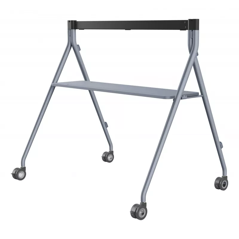 Grindinis stovas Yealink MB-FS-P750T sidabrinis su padėklu, skirtas MeetingBoard Pro 75 colių