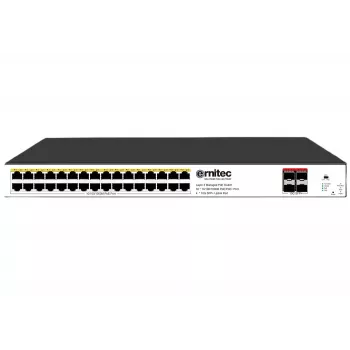 Valdomas tinklo jungiklis ERNITEC ELECTRA-M232-1GB-460W — 36 prievadai, 1 Gb/s, 460 W PoE biudžetas