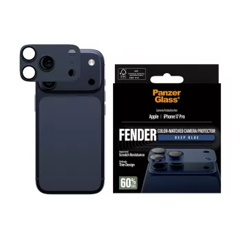 Apsauga kamerai PanzerGlass Fender Deep Blue, skirta iPhone 17 Pro, silikoninė, atspari įbrėžimams ir smūgiams
