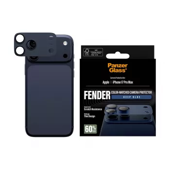 PanzerGlass Fender Deep Blue kameros apsauga iPhone 17 Pro Max, silikoninė, atspari įbrėžimams ir smūgiams