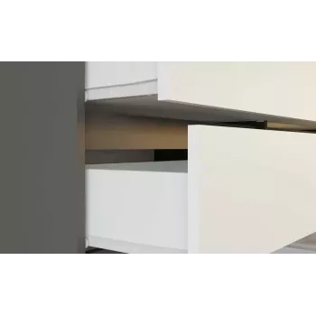 Komoda Top E Shop MALWA M6 120 cm, 6 stalčių, antracitinis karkasas, balti fasadai