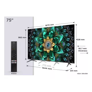 TCL Q6C 75Q6C televizorius 190,5 cm (75 col.) 4K Ultra HD Smart TV Wi-Fi Metalinė spalva