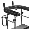 Reabilitacinis aukštas vaikštynė ActionMed B200AM – stovimoji atrama su sėdyne, 4 ratai, reguliuojamas aukštis 100–125 cm, maksimali apkrova 120 kg, rėmo plotis 65 cm