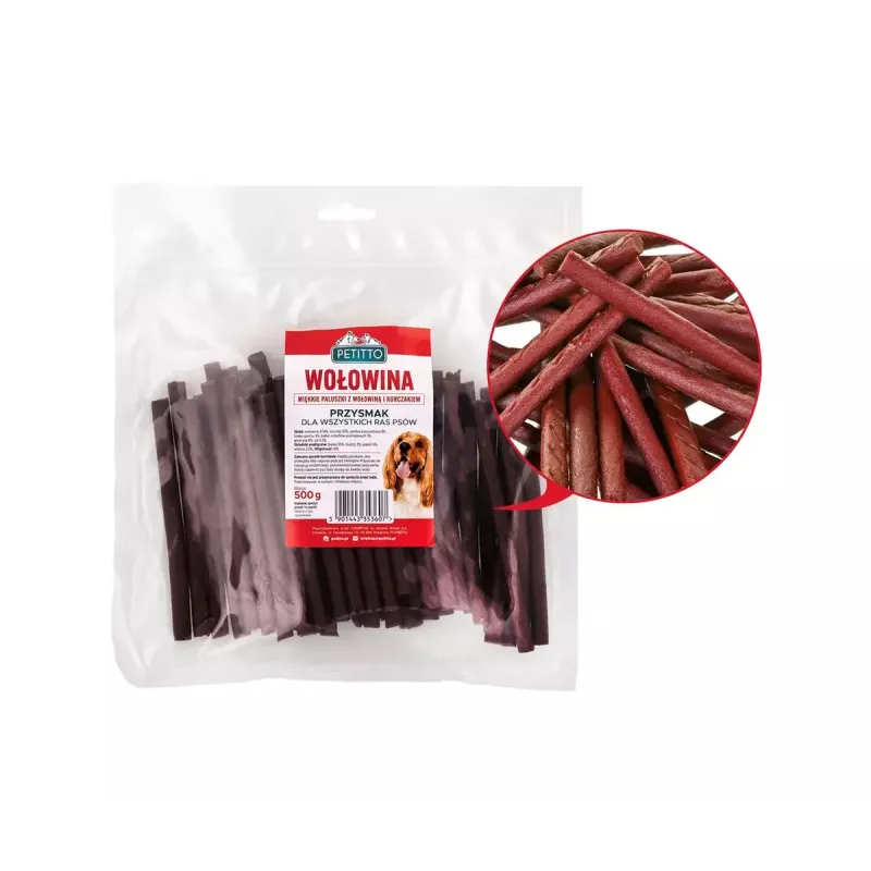 Petitto Soft beef sticks šunų skanėstas, 500 g