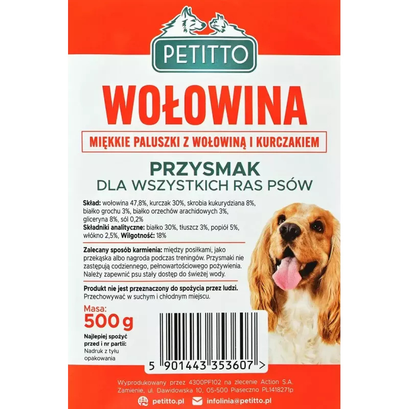 Petitto Soft beef sticks šunų skanėstas, 500 g