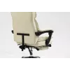 Sukamoji biuro kėdė ActiveJet YK7416 — ergonomiška sukamoji kėdė, smėlio spalvos eko oda, metalinis rėmas, paminkštinta atlošas, pakojis