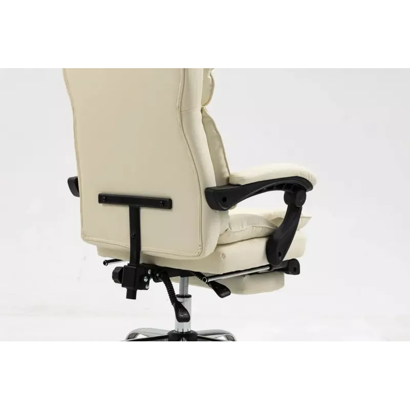 Sukamoji biuro kėdė ActiveJet YK7416 — ergonomiška sukamoji kėdė, smėlio spalvos eko oda, metalinis rėmas, paminkštinta atlošas, pakojis