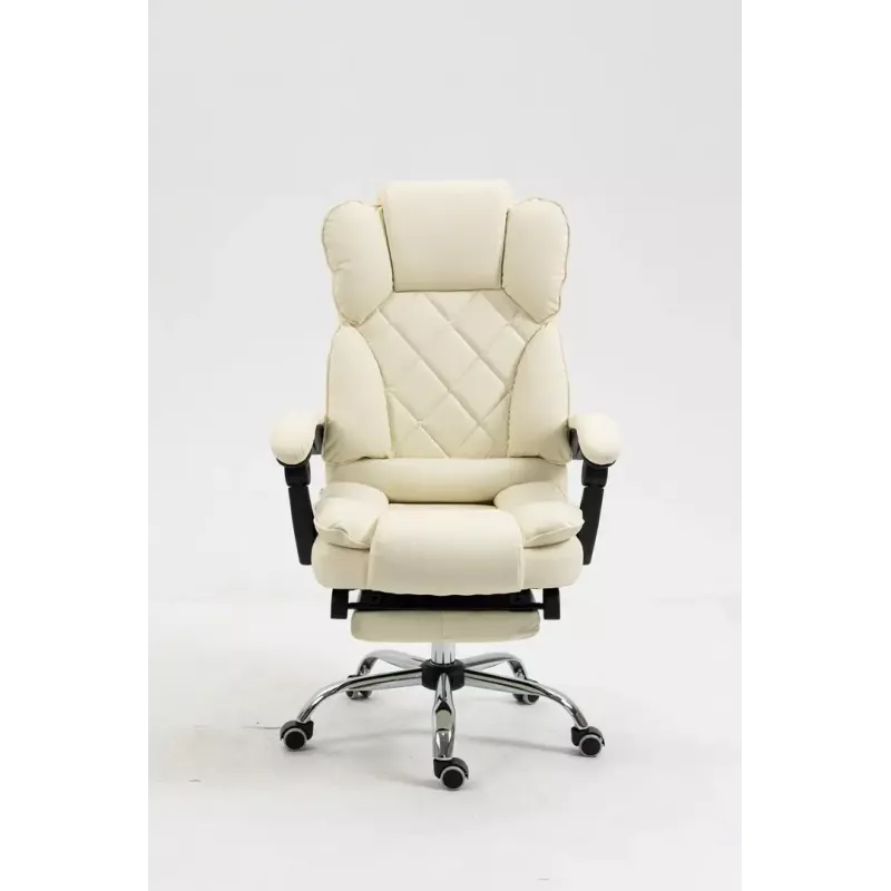 Sukamoji biuro kėdė ActiveJet YK7416 — ergonomiška sukamoji kėdė, smėlio spalvos eko oda, metalinis rėmas, paminkštinta atlošas, pakojis