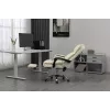 Sukamoji biuro kėdė ActiveJet YK7416 — ergonomiška sukamoji kėdė, smėlio spalvos eko oda, metalinis rėmas, paminkštinta atlošas, pakojis