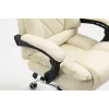 Sukamoji biuro kėdė ActiveJet YK7416 — ergonomiška sukamoji kėdė, smėlio spalvos eko oda, metalinis rėmas, paminkštinta atlošas, pakojis