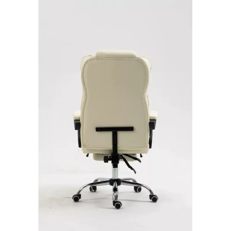 Sukamoji biuro kėdė ActiveJet YK7416 — ergonomiška sukamoji kėdė, smėlio spalvos eko oda, metalinis rėmas, paminkštinta atlošas, pakojis