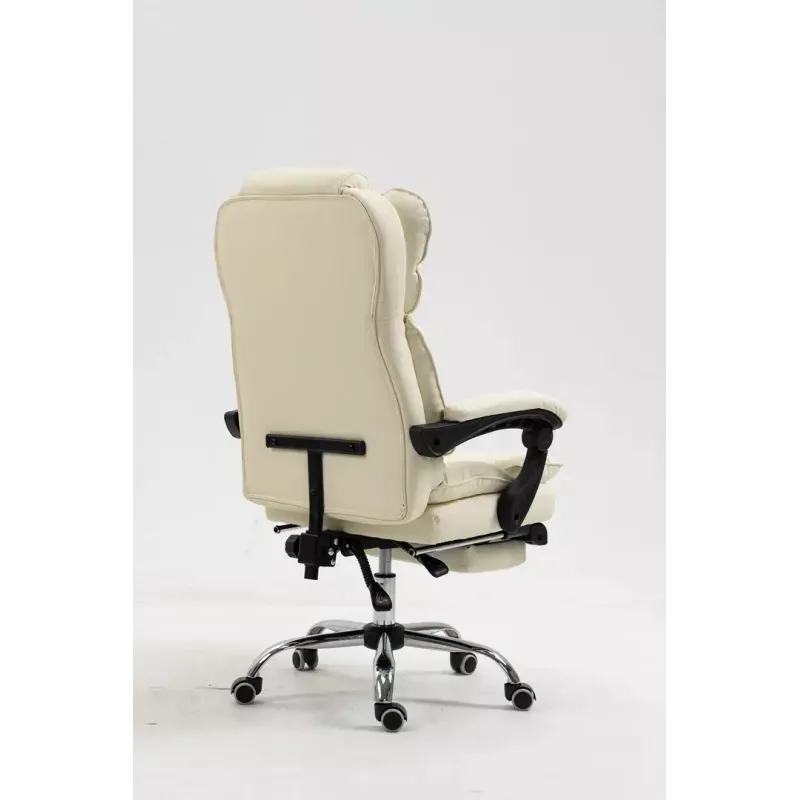 Sukamoji biuro kėdė ActiveJet YK7416 — ergonomiška sukamoji kėdė, smėlio spalvos eko oda, metalinis rėmas, paminkštinta atlošas, pakojis
