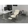 Sukamoji biuro kėdė ActiveJet YK7416 — ergonomiška sukamoji kėdė, smėlio spalvos eko oda, metalinis rėmas, paminkštinta atlošas, pakojis
