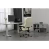 Sukamoji biuro kėdė ActiveJet YK7416 — ergonomiška sukamoji kėdė, smėlio spalvos eko oda, metalinis rėmas, paminkštinta atlošas, pakojis