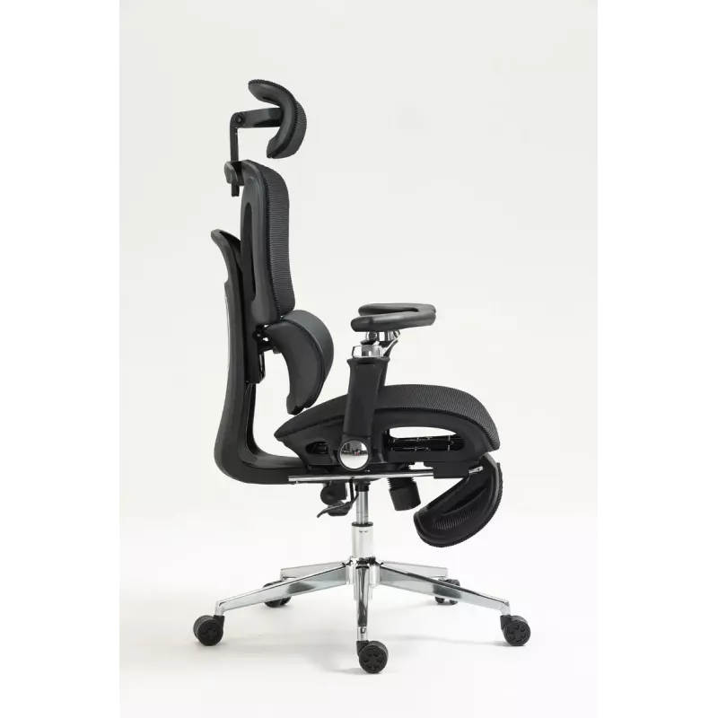 Ergonominė biuro kėdė ActiveJet YK848 – tinklinis atlošas ir sėdynė, juoda, atlošas 50,5×57 cm, sėdynės plotis 48,5 cm