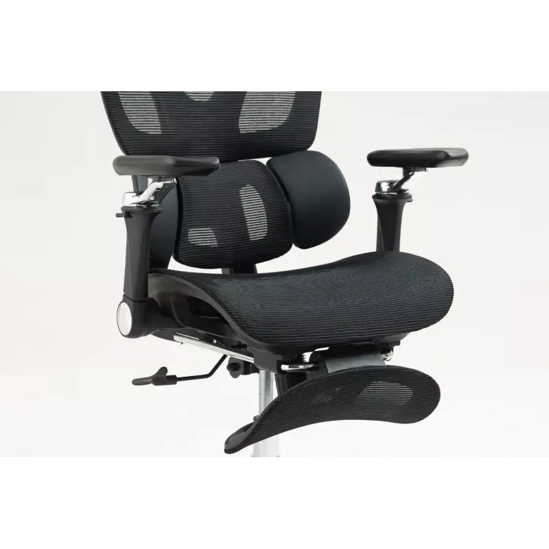 Ergonominė biuro kėdė ActiveJet YK848 – tinklinis atlošas ir sėdynė, juoda, atlošas 50,5×57 cm, sėdynės plotis 48,5 cm