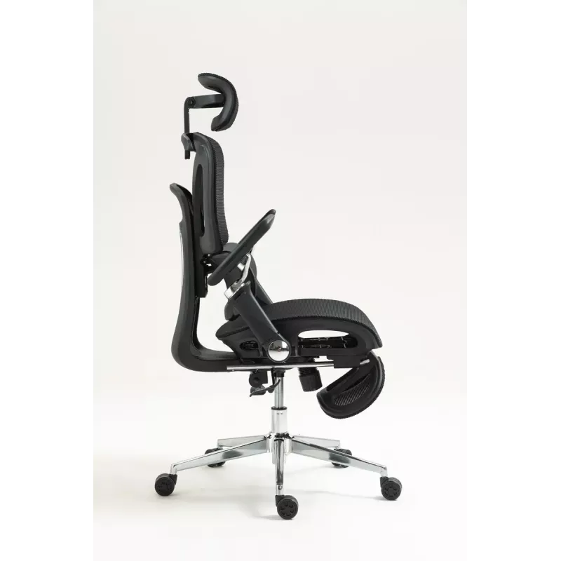 Ergonominė biuro kėdė ActiveJet YK848 – tinklinis atlošas ir sėdynė, juoda, atlošas 50,5×57 cm, sėdynės plotis 48,5 cm