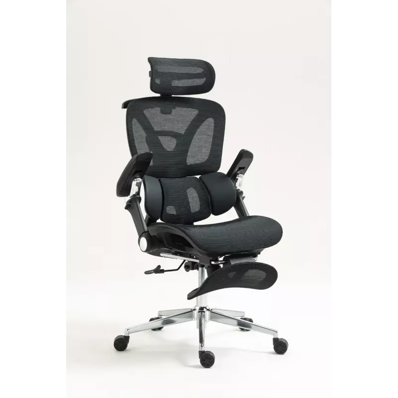 Ergonominė biuro kėdė ActiveJet YK848 – tinklinis atlošas ir sėdynė, juoda, atlošas 50,5×57 cm, sėdynės plotis 48,5 cm