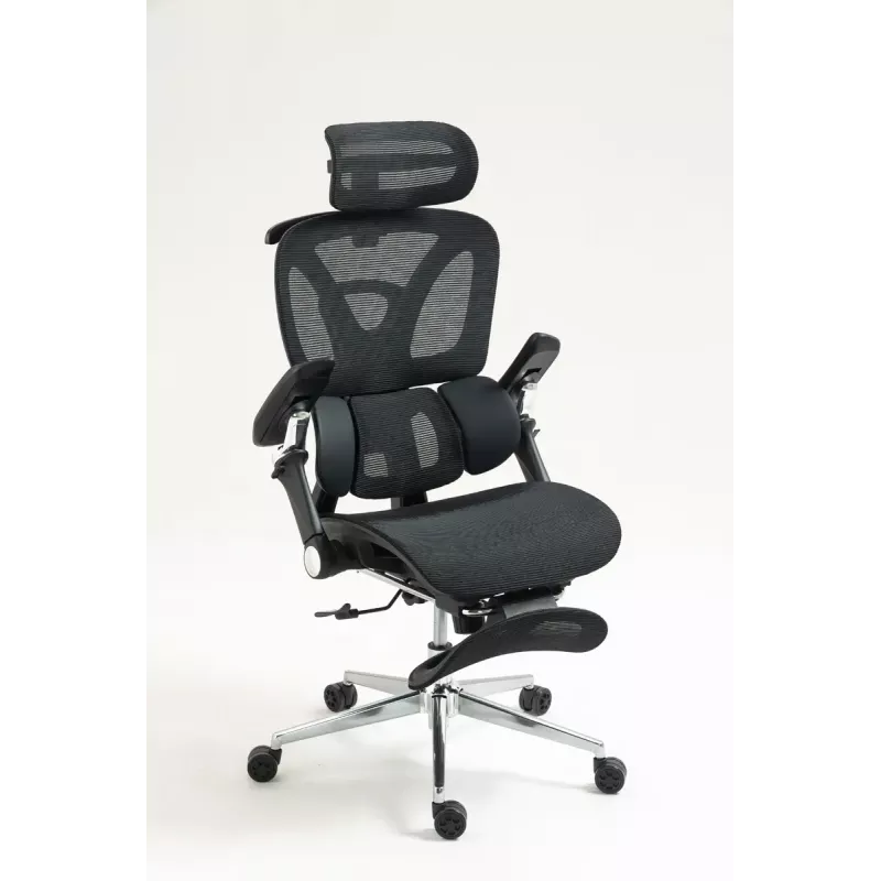 Ergonominė biuro kėdė ActiveJet YK848 – tinklinis atlošas ir sėdynė, juoda, atlošas 50,5×57 cm, sėdynės plotis 48,5 cm