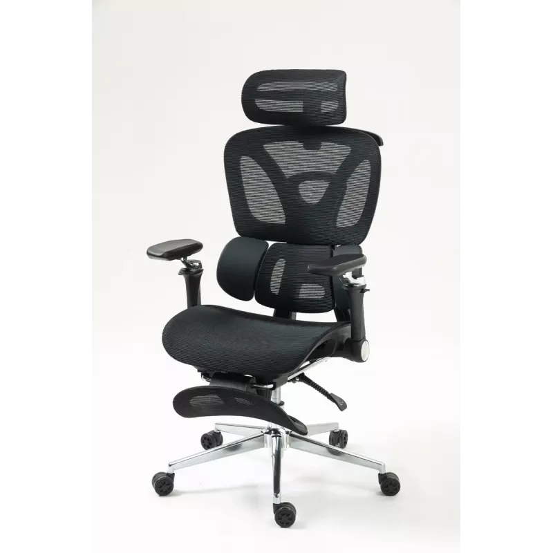 Ergonominė biuro kėdė ActiveJet YK848 – tinklinis atlošas ir sėdynė, juoda, atlošas 50,5×57 cm, sėdynės plotis 48,5 cm