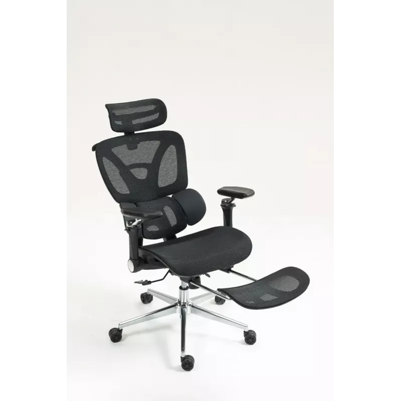 Ergonominė biuro kėdė ActiveJet YK848 – tinklinis atlošas ir sėdynė, juoda, atlošas 50,5×57 cm, sėdynės plotis 48,5 cm