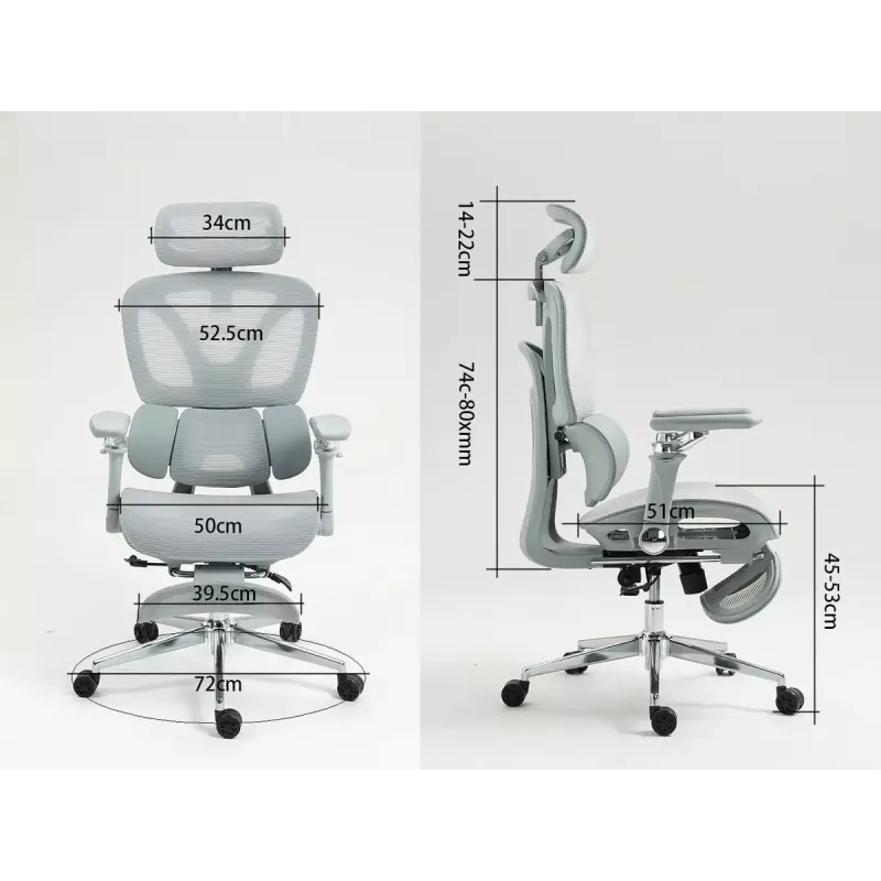 Ergonominė biuro kėdė ActiveJet YK848 – tinklinis atlošas ir sėdynė, juoda, atlošas 50,5×57 cm, sėdynės plotis 48,5 cm