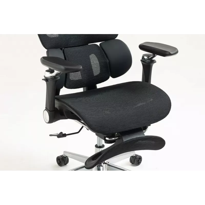 Ergonominė biuro kėdė ActiveJet YK848 – tinklinis atlošas ir sėdynė, juoda, atlošas 50,5×57 cm, sėdynės plotis 48,5 cm