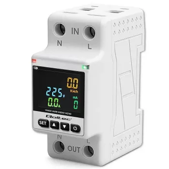 Vienfazis energijos suvartojimo skaitiklis QOLTEC 50981 DIN35 230V 50Hz
